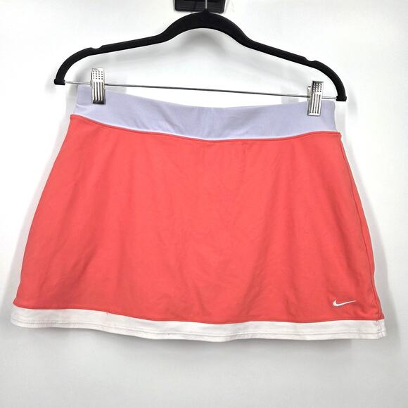 NIKE Dri-Fit Tennis Skort Peach Grey Tag M 350957 Cute Side Slit Split Golf - Picture 1 of 7
